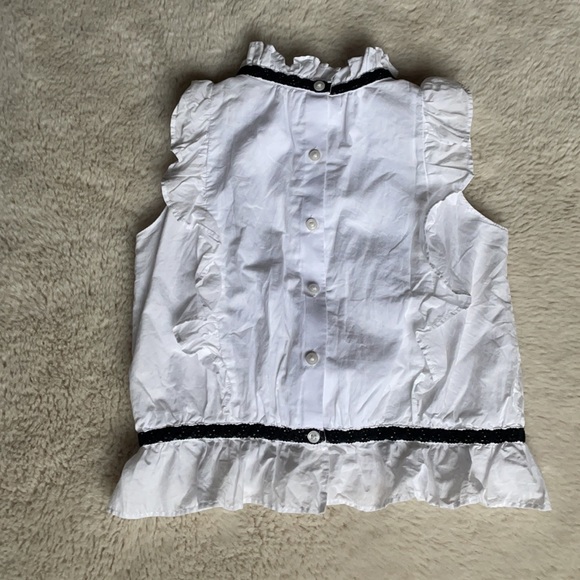 Janie And Jack | White Ruffle High Neck Sleeveless Blouse | 6 - Picture 2 of 11